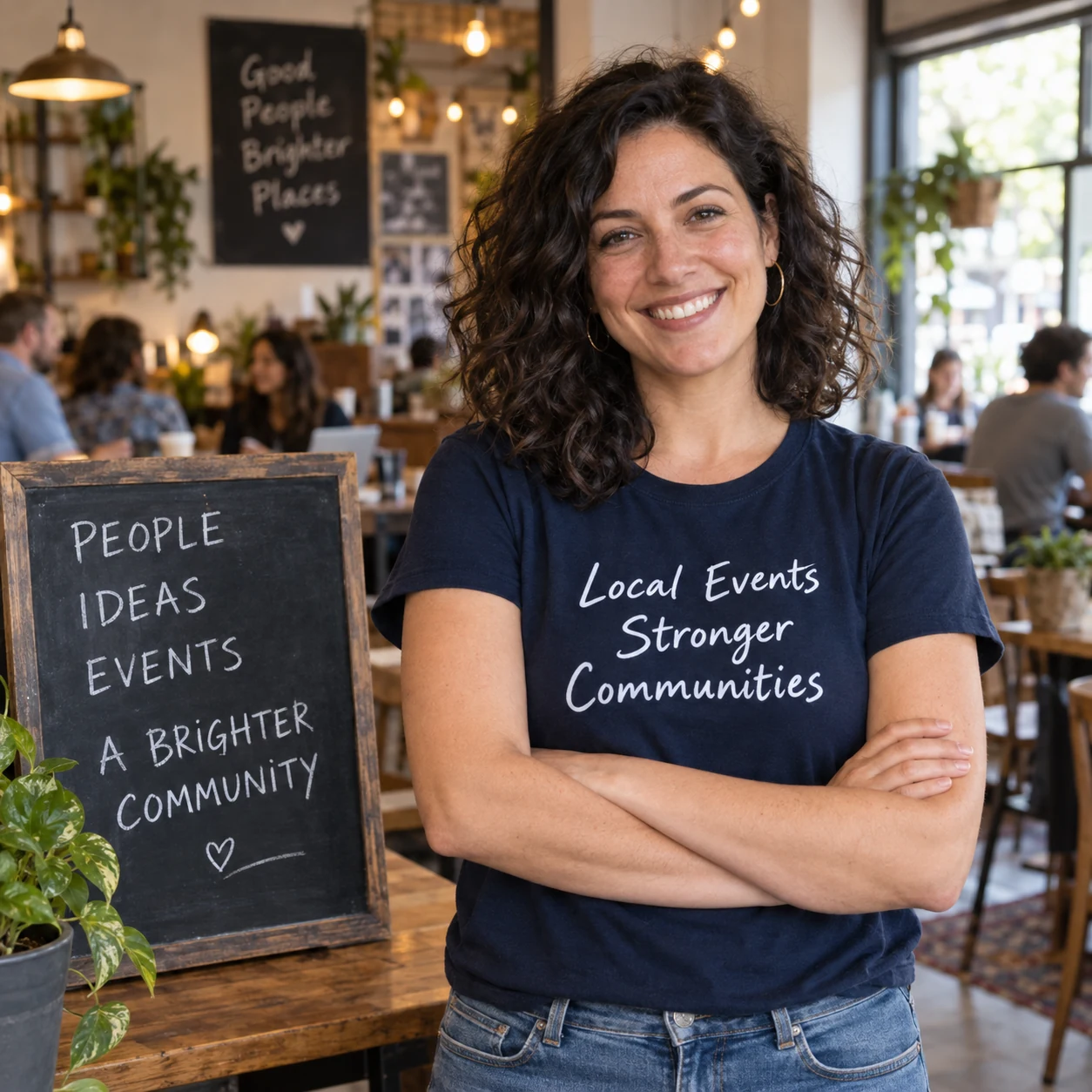 An organizer welcoming people to a community event